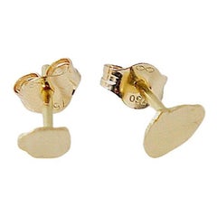 18-Karat Yellow Gold Forging Irregular Form Earrings