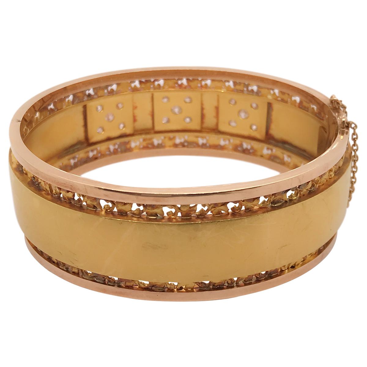 From a past era, don't you wish jewels could talk? This bangle is special in so many ways, it's French and the French always crafted the most amazing jewels. The colour of the 18k yellow gold is a standout - it's bright but not showy and it has a