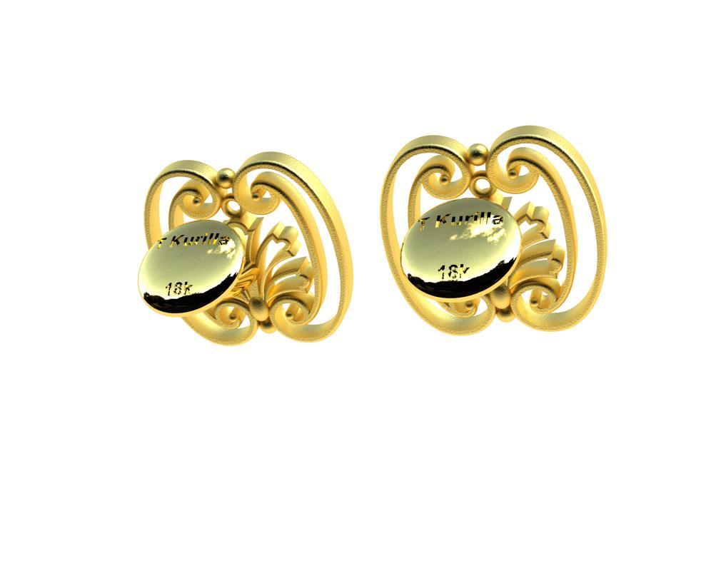 18 Karat Yellow Gold French Gate #1 Cufflinks In New Condition For Sale In New York, NY