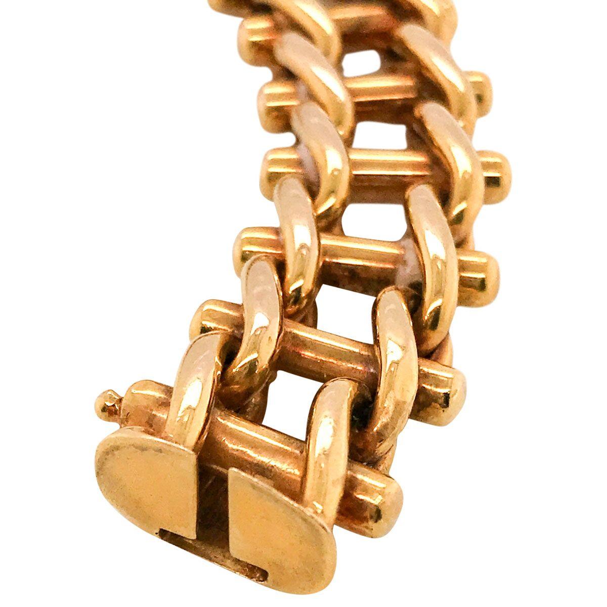 18 Karat Yellow Gold French Ladder Bracelet In Good Condition In QLD , AU