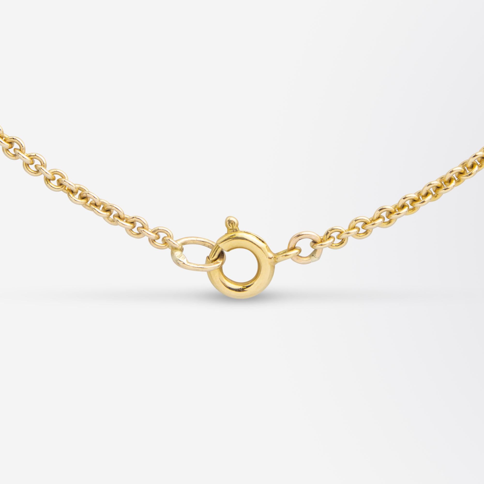 Women's or Men's 18 Karat Yellow Gold, French Made 'Love' Necklace For Sale