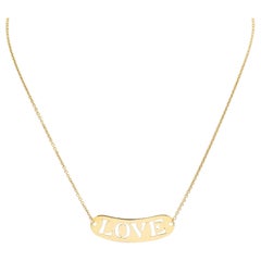 18 Karat Yellow Gold, French Made 
Love
 Necklace