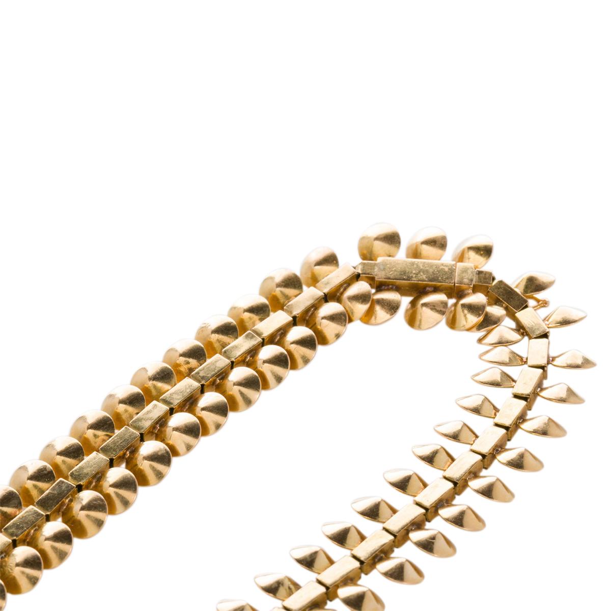 18 Karat Yellow Gold French Ornate Chain Necklace (Viktorianisch) im Angebot