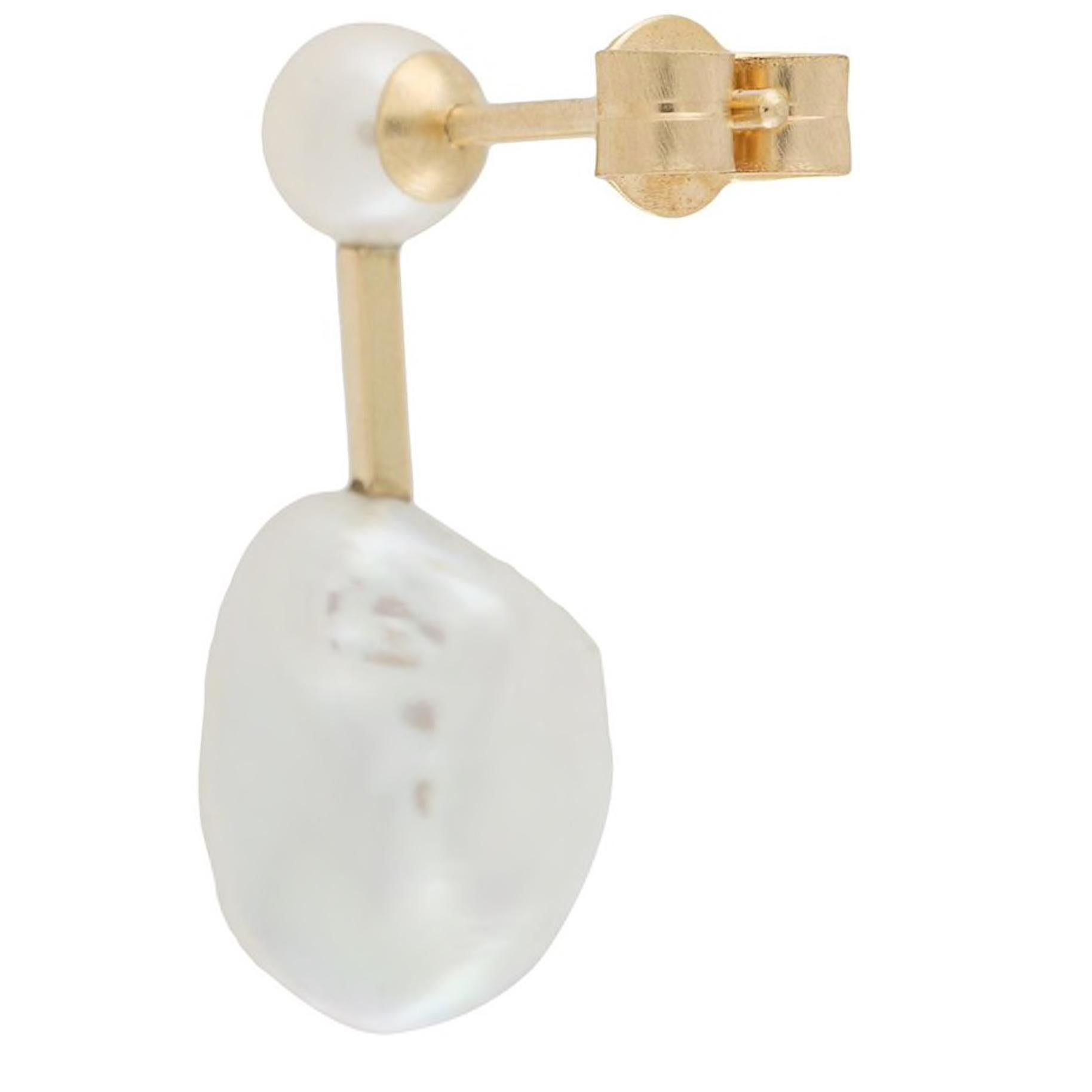  18-Karat Yellow Gold Freshwater Pearls Earrings In New Condition For Sale In CLYDEBANK, GB