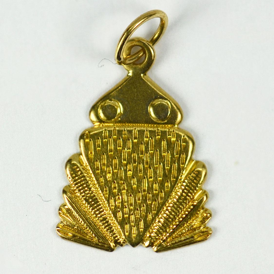 Women's or Men's 18 Karat Yellow Gold Frog Charm Pendant