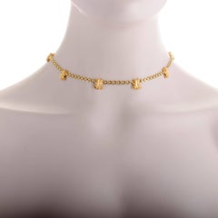 18 Karat Yellow Gold Frog Choker Necklace