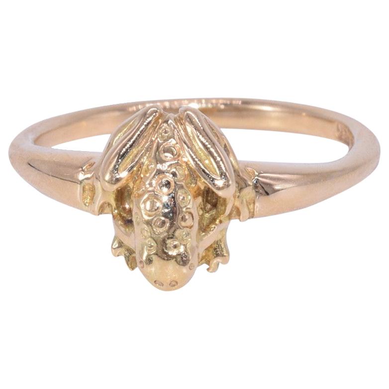 18 Karat Yellow Gold Frog Ring