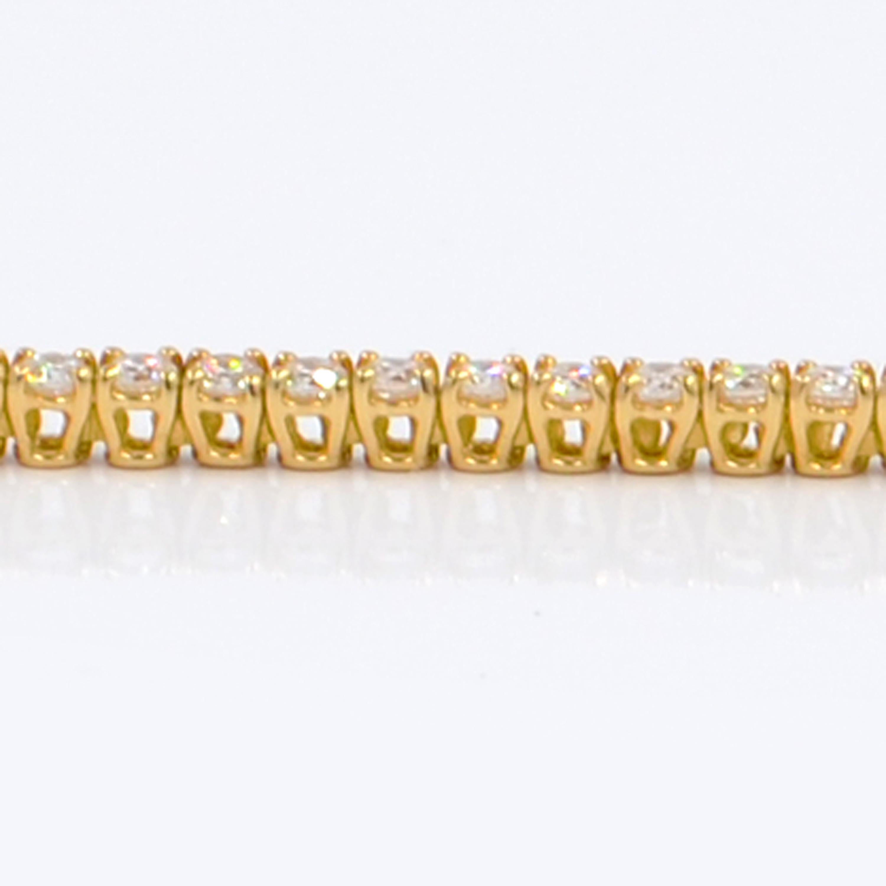 Women's or Men's 18 Karat Yellow Gold Garavelli Diamonds Tennis Bracelet