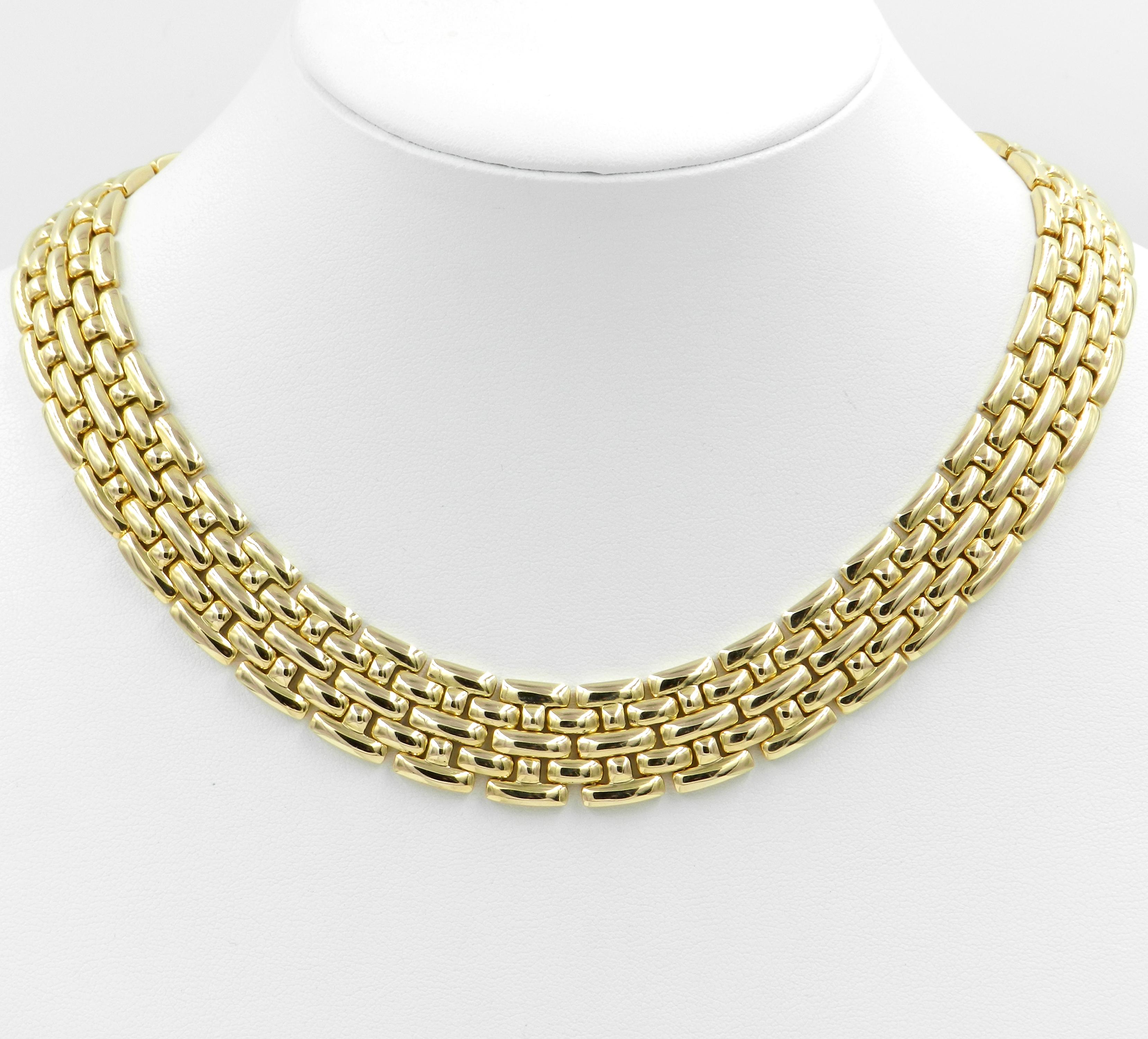 18 Karat Yellow Gold Garavelli Link Necklace 4