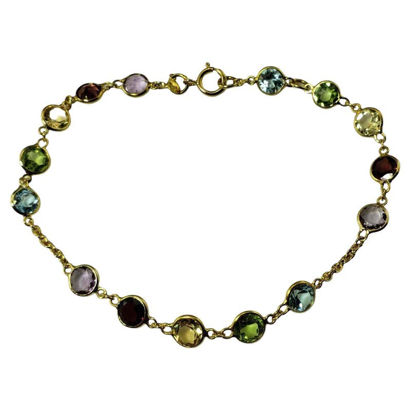 1980s H. STERN Multicolor Gemstone Rainbow Yellow Gold Bracelet at ...