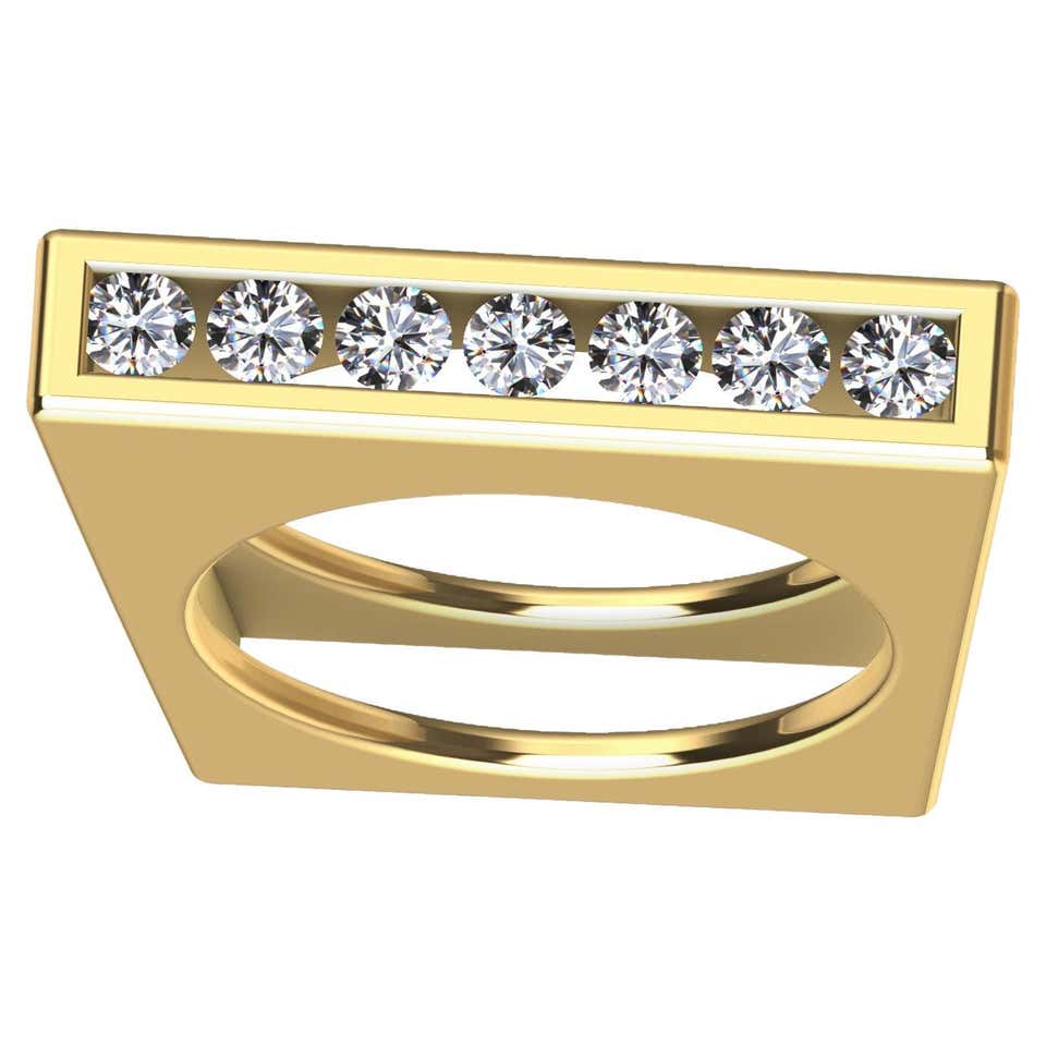 Geometric Gold Ring For Sale at 1stDibs
