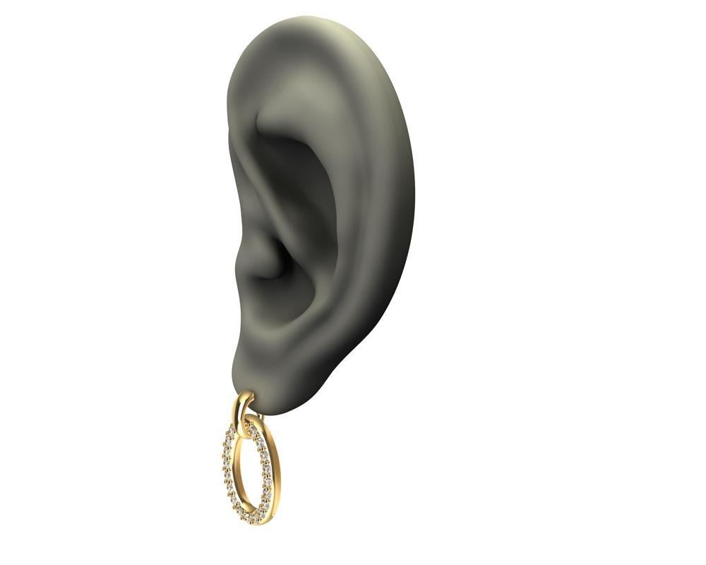 Boucles d'oreilles pendantes en or jaune 18 carats avec diamants Neuf - En vente à New York, NY