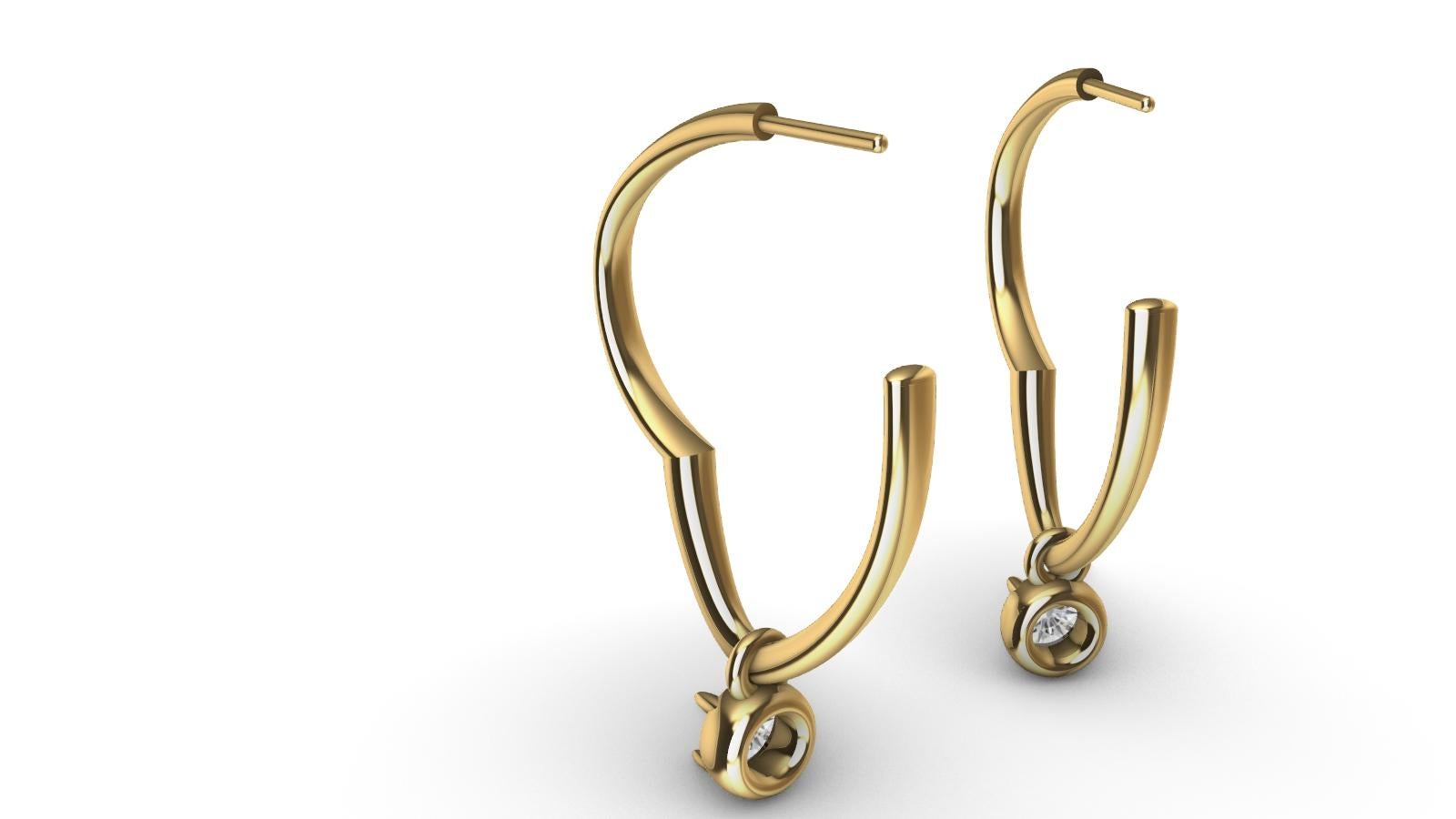 Boucles d'oreilles pendantes en or jaune 18 carats avec diamants GIA Pour femmes en vente