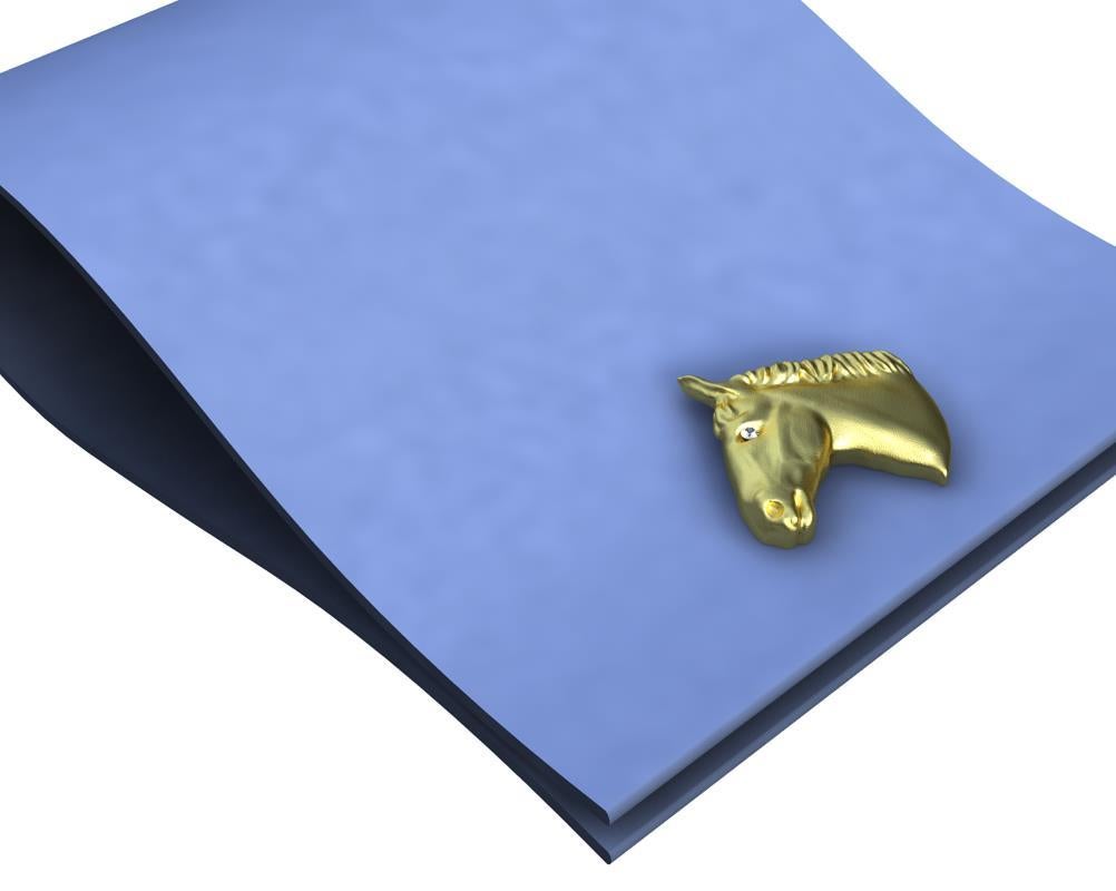 Boutons de manchette cheval en or jaune 18 carats et diamants certifiés GIA en vente 3