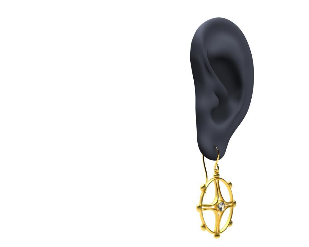 Boucles d'oreilles nautiques en or jaune 18 carats avec diamants Neuf - En vente à New York, NY