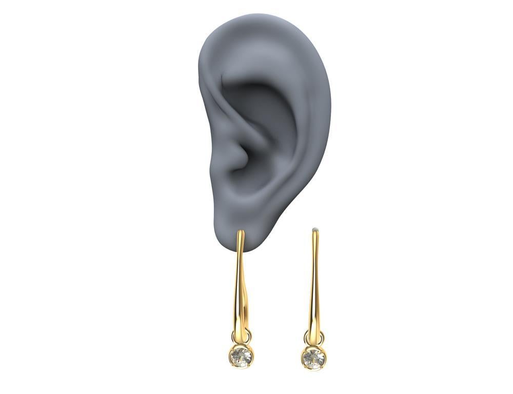 18 Karat Yellow Gold GIA Diamond Paisley Teardrop Earrings For Sale 1