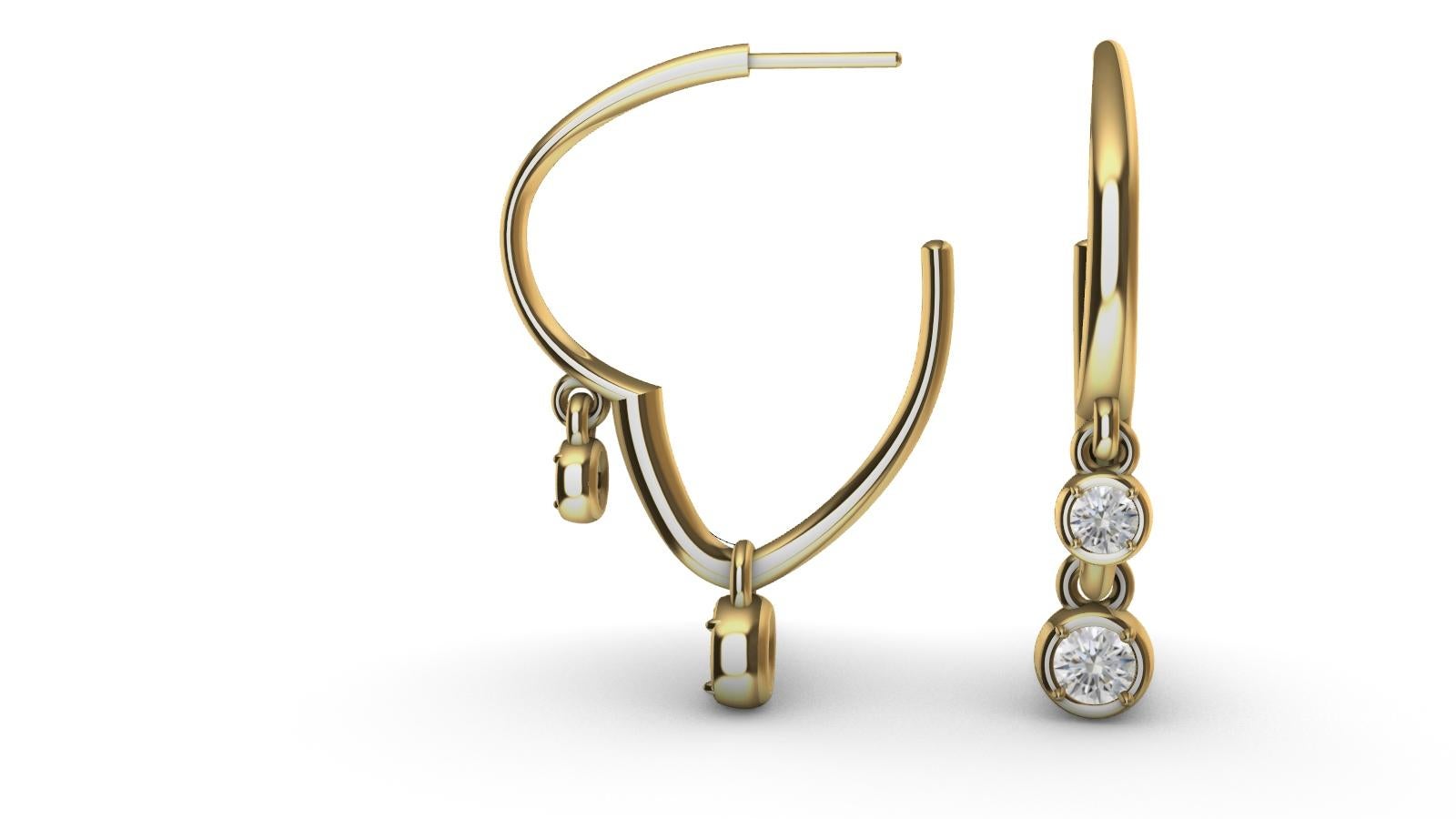 Contemporain Anneaux en or jaune 18 carats Sculpture à angle doux avec diamants en vente