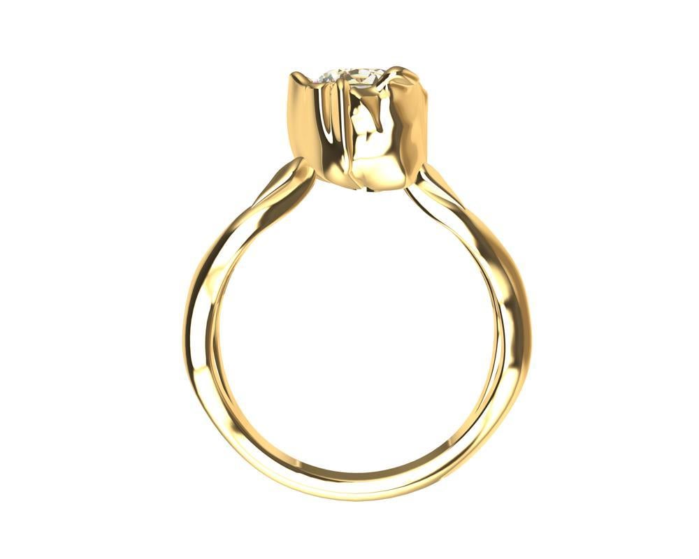 For Sale:  18 Karat Yellow Gold GIA Rose Diamond Engagement Ring 4