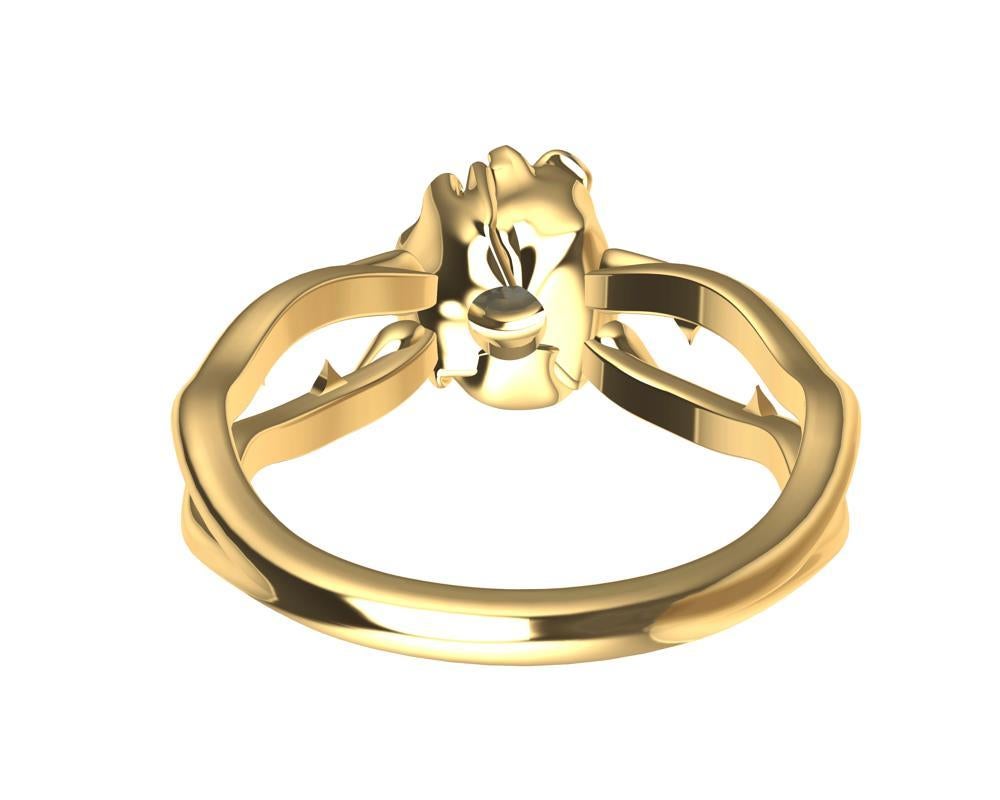 For Sale:  18 Karat Yellow Gold GIA Rose Diamond Engagement Ring 7