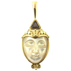 18 Karat Yellow Gold Goddess Pendant
