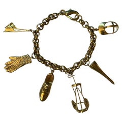 18 Karat Gelbgold Golf-Armband mit Golfelementen