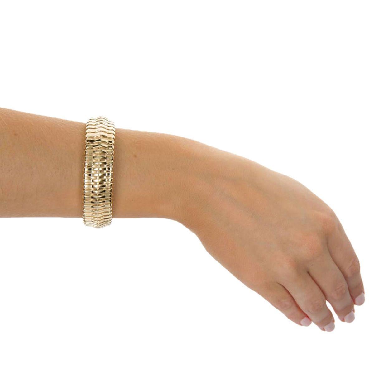 Retro 18 Karat Yellow Gold Gooseneck Flexible Bracelet