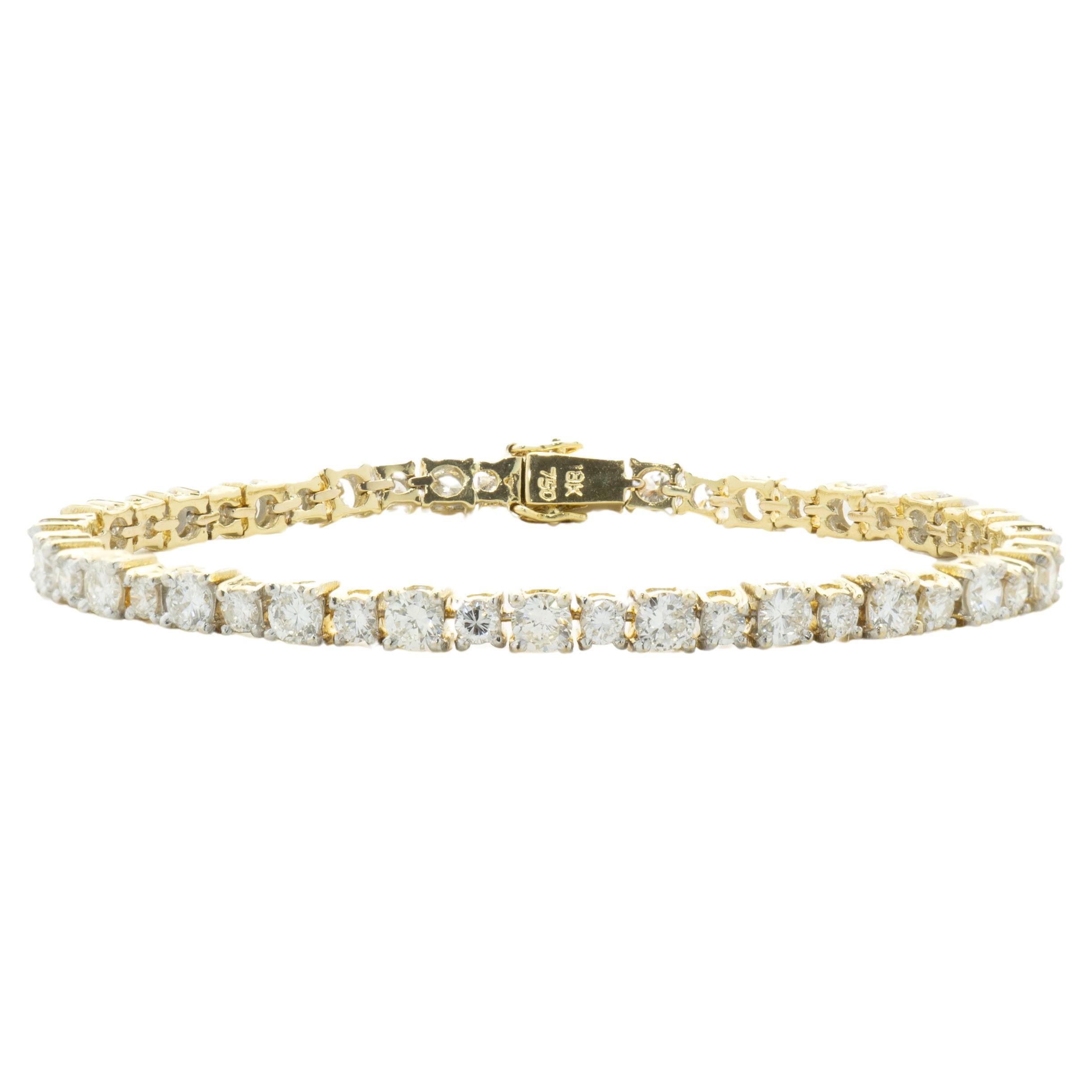 Bracelet tennis en or jaune 18 carats avec diamants gradués