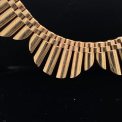9 Karat Yellow Gold Graduated Fringe Collar by John Grinsell & Sons, Circa 1960