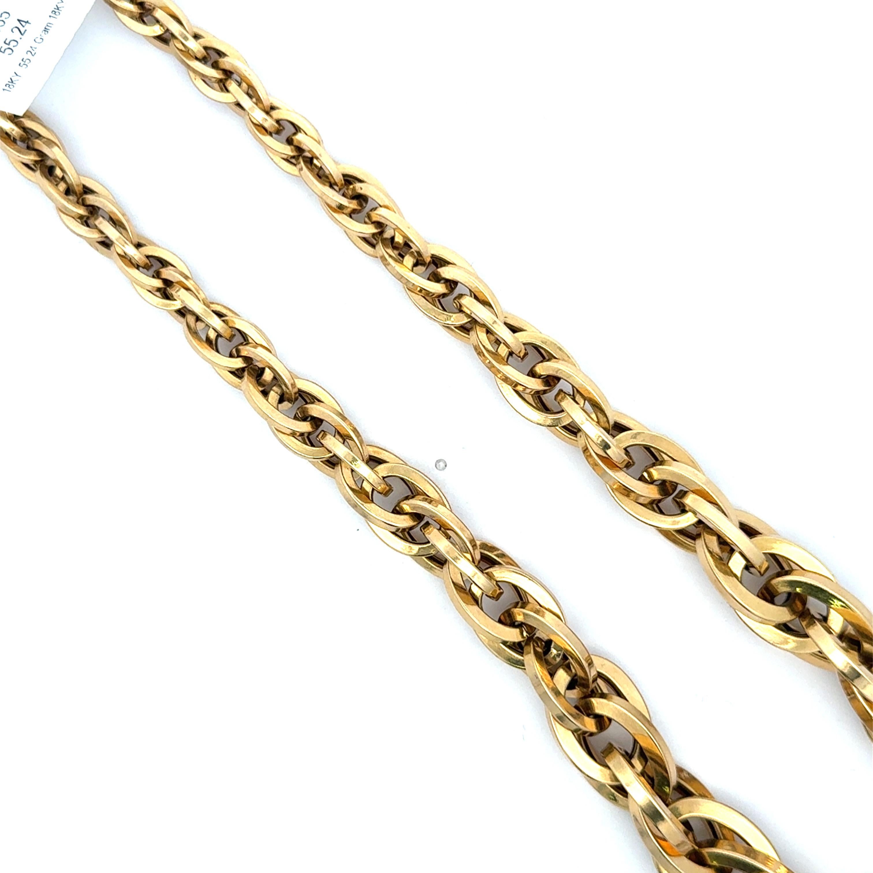 Collana a maglie ovali graduate in oro giallo 18 carati 55,24 grammi 17
