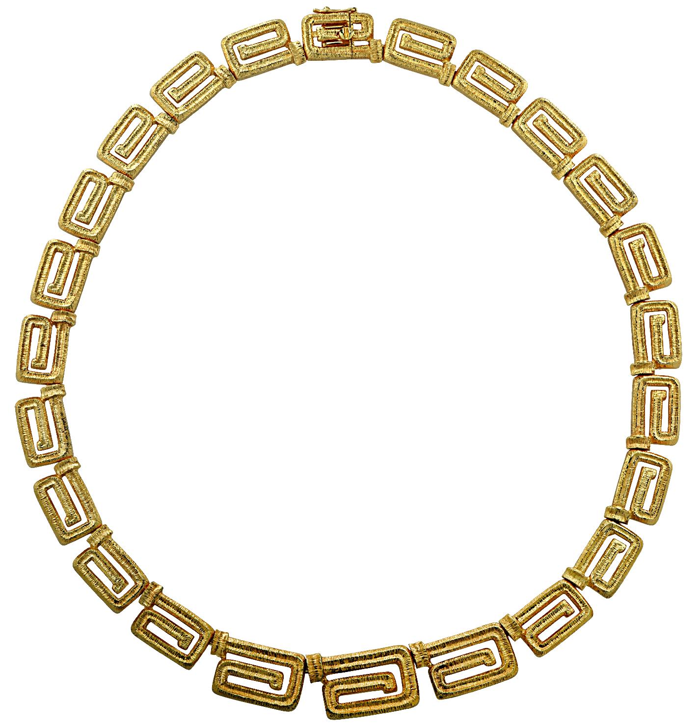 Modern 18 Karat Yellow Gold Greek Key Suite