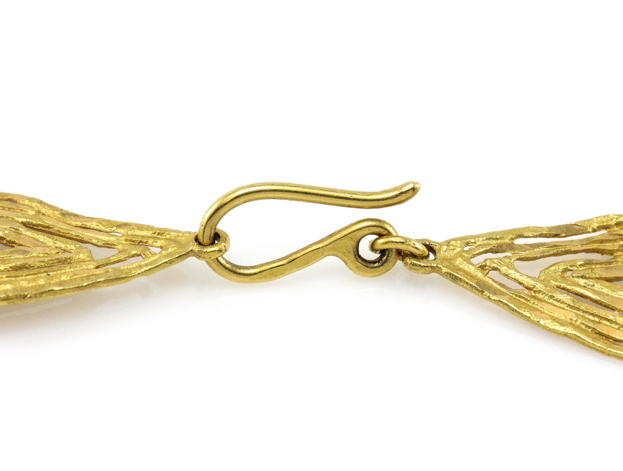 Women's or Men's 18 Karat Yellow Gold Greek Motif Long Necklace