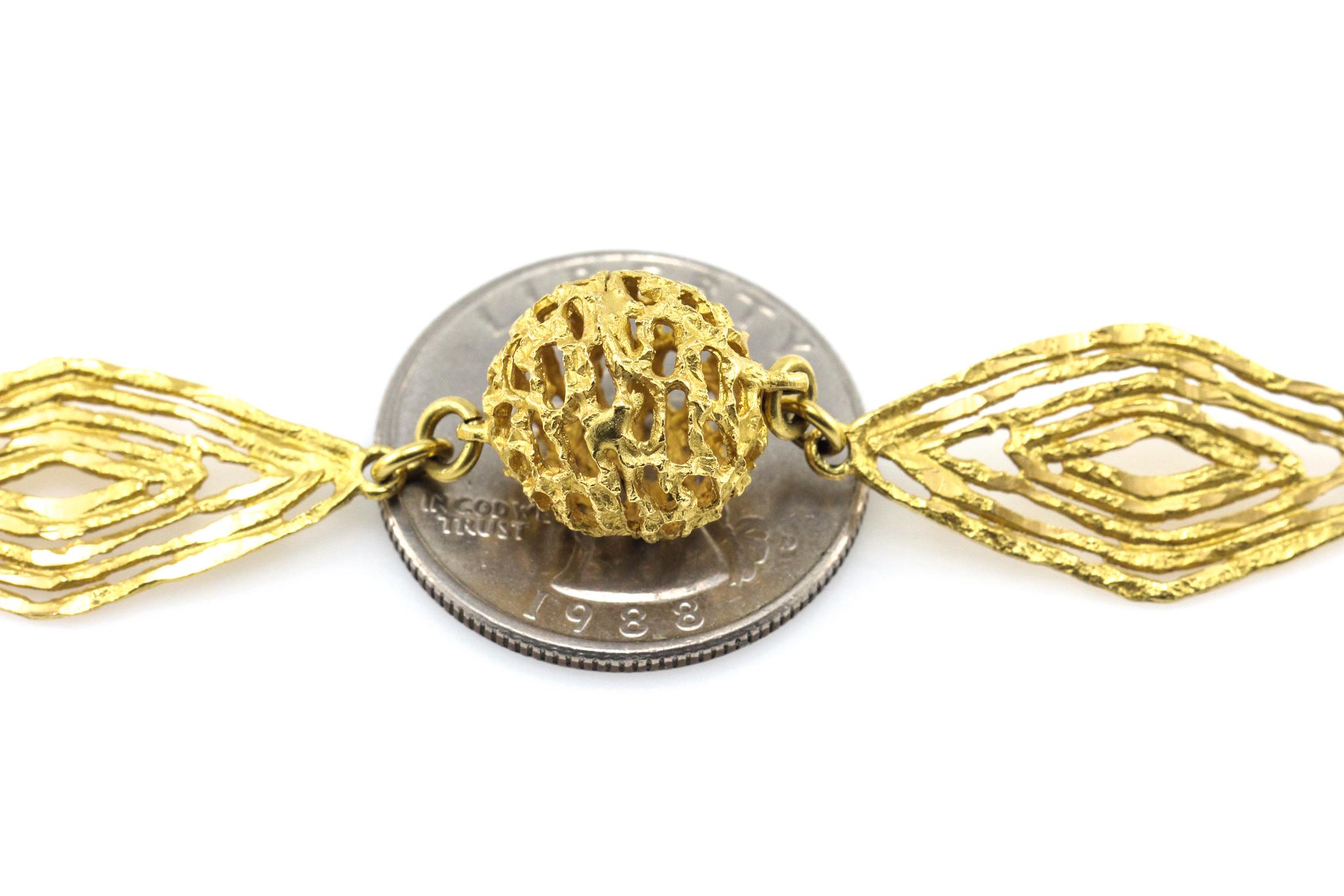 18 Karat Yellow Gold Greek Motif Long Necklace 2