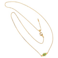 Collier Hab El Greene & Greene en or jaune 18 carats avec céramique verte et teintes estivales