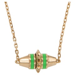 Collana in oro giallo 18 carati con ceramica verde Hab El Hayl di Al Zain