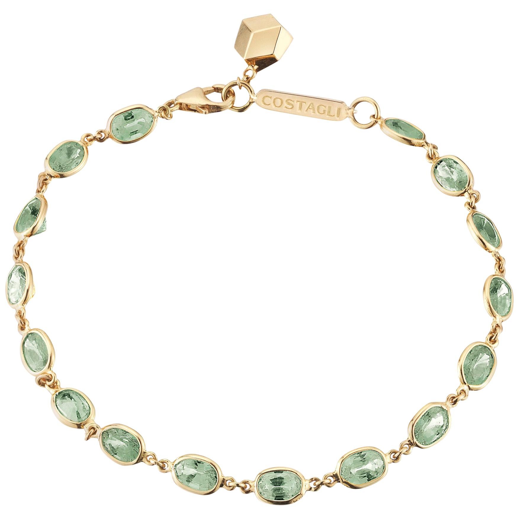 Green Sapphire Gold Bracelet