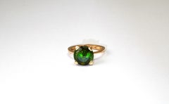 18 Karat Yellow Gold Green Tourmaline Ring