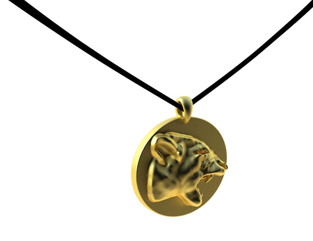 18 Karat Yellow Gold Growler Panther on a Black Flat Suede cord, The panther be careful hiking in Colorado. They are still there in the wild. This one is friendly , never bites or scratches. Doesn't destroy furniture.
This is unisex with a 32 inch