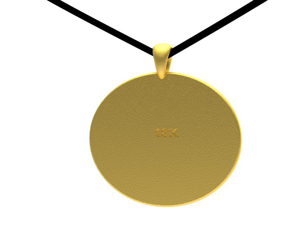 18 Karat Yellow Gold Growler Panther Pendant Necklace For Sale 3