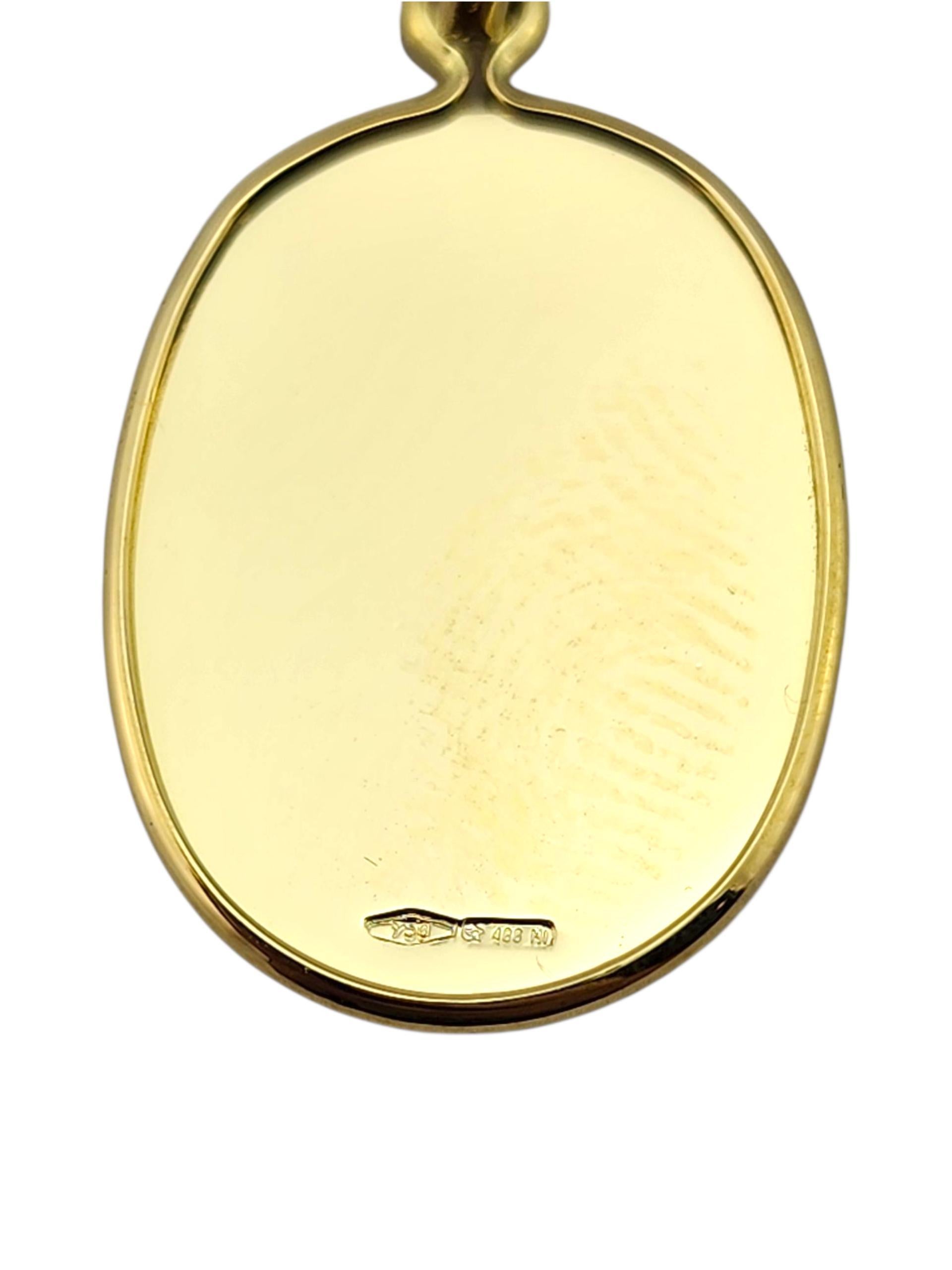 Pendentif ovale en or jaune 18 carats Ange gardien #23292 en vente 2