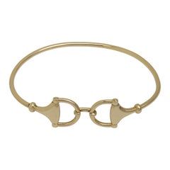 18 Karat Yellow Gold Gucci Horsebit Bangle