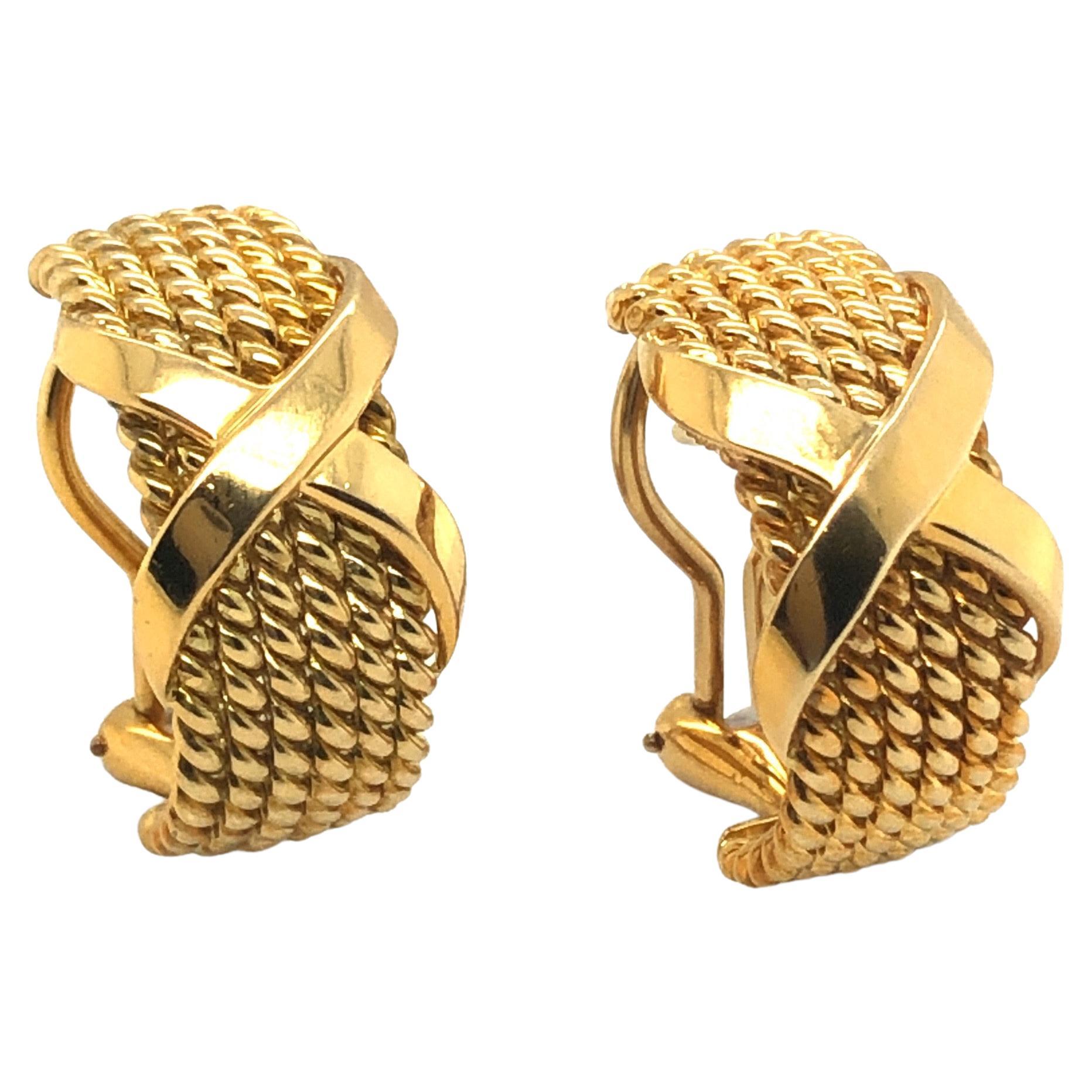 18 Karat Yellow Gold Half-Hoop Earrings by Jean Schlumberger for Tiffany & Co.