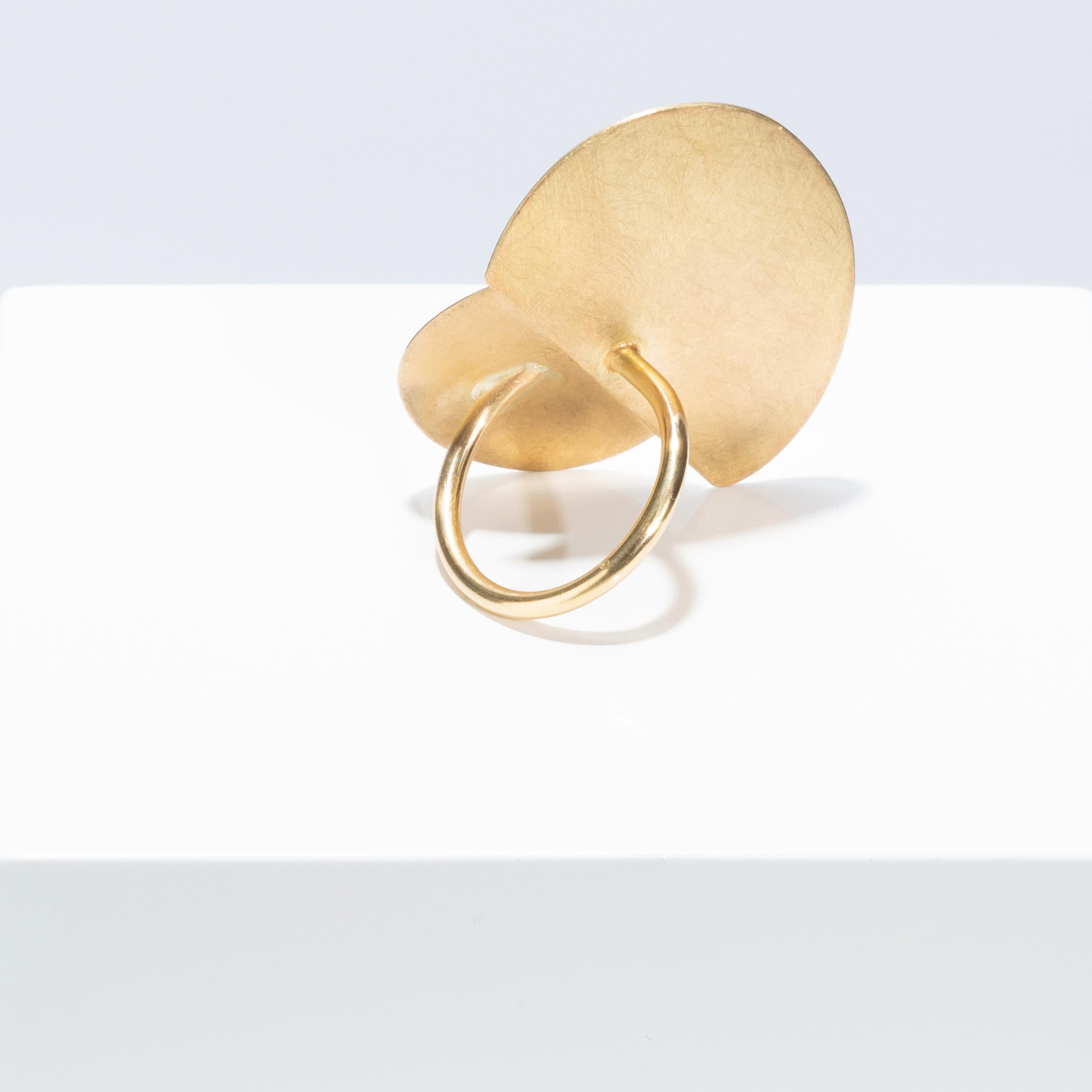 Women's Catherine Le Gal’s One-of-a-kind Artisan 18 Karat Yellow Gold Half Moon Ring For Sale