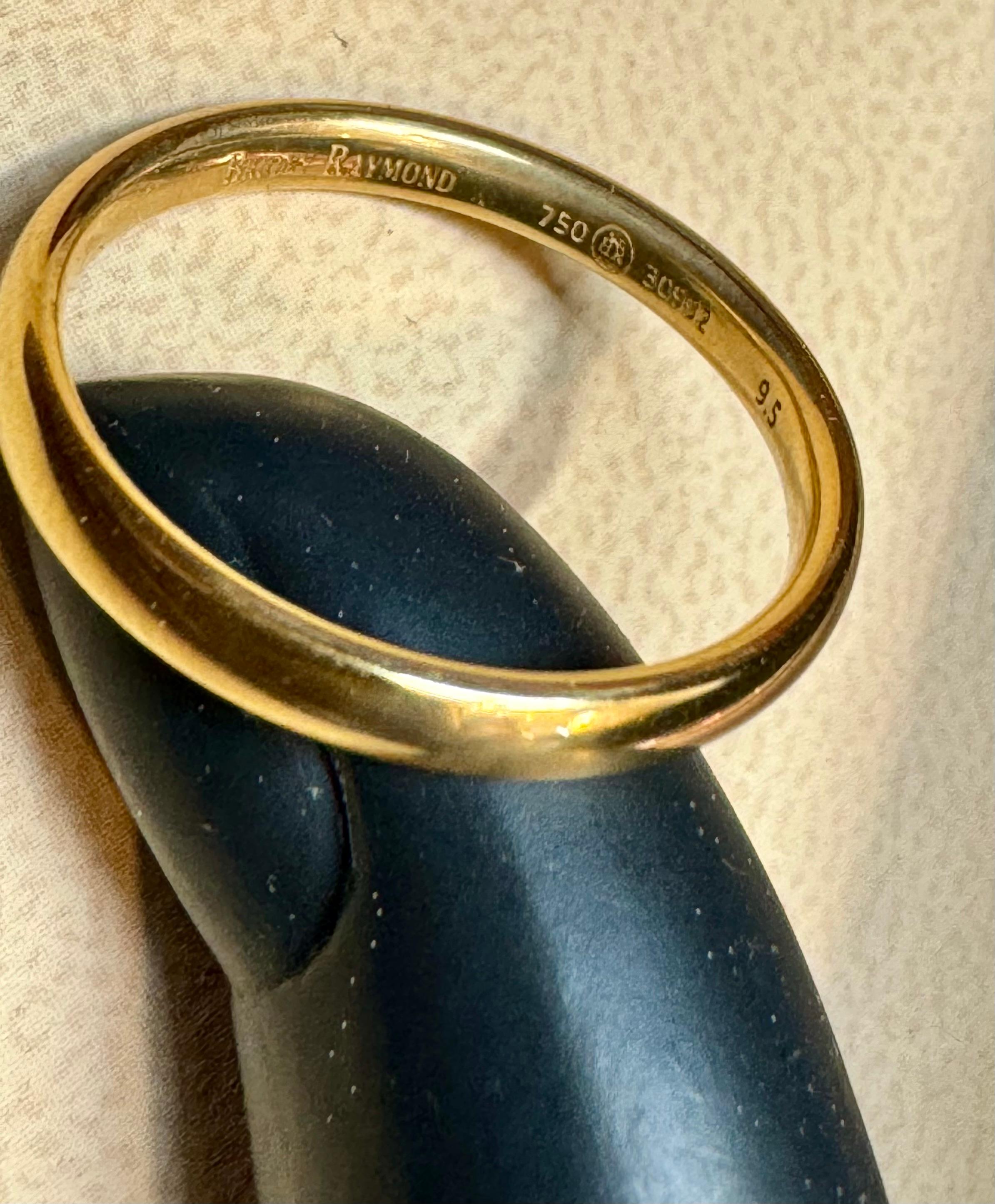 18 Karat Yellow Gold Half Round Classic Wedding Band Solid Ring, Briony Raymond For Sale 10