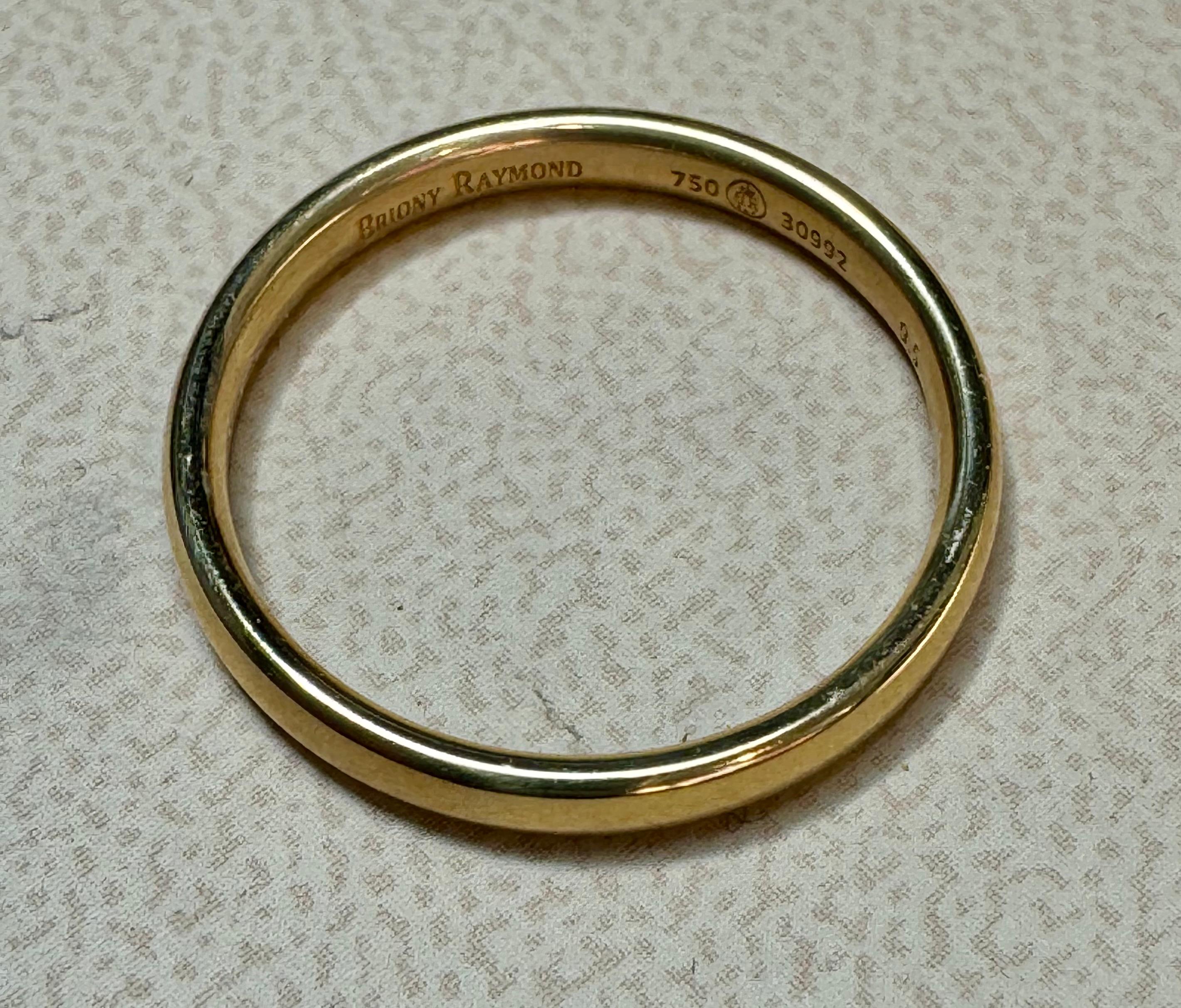 18 Karat Yellow Gold Half Round Classic Wedding Band Solid Ring, Briony Raymond For Sale 11