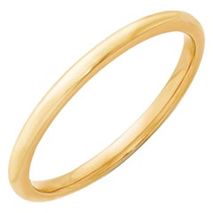 18 Karat Yellow Gold Half Round Classic Wedding Band Solid Ring, Briony Raymond
