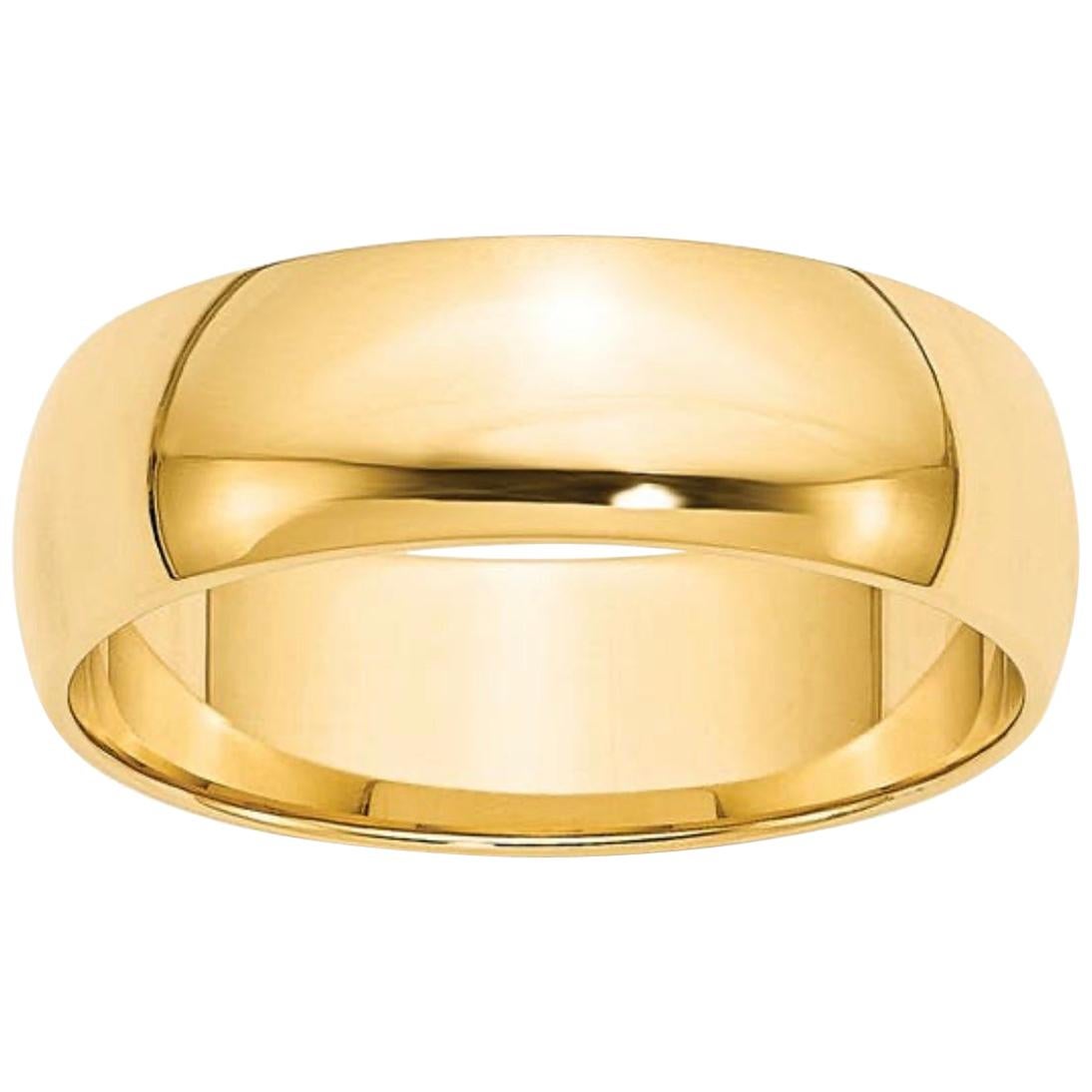 18 Karat Yellow Gold Half Round Classic Wide Wedding Band Ring at 1stDibs yellow gold wedding