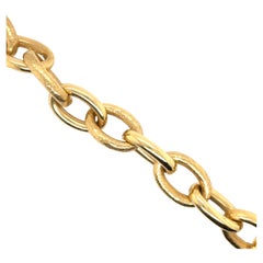 Pulsera de eslabones ovalados martillados y pulidos de oro amarillo de 18 quilates 46,1 gramos