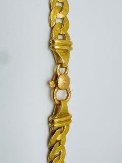 18 Karat Yellow Gold, Hammered Textured Cuban Flat Links, TORRINI Necklace
