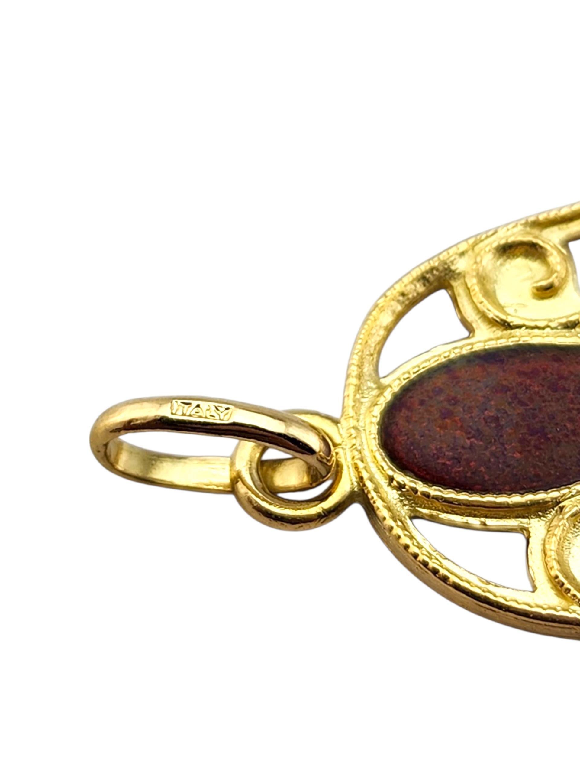 Ciondolo Hamsa Mano di Fatima in oro giallo 18 carati #23048 in vendita 1