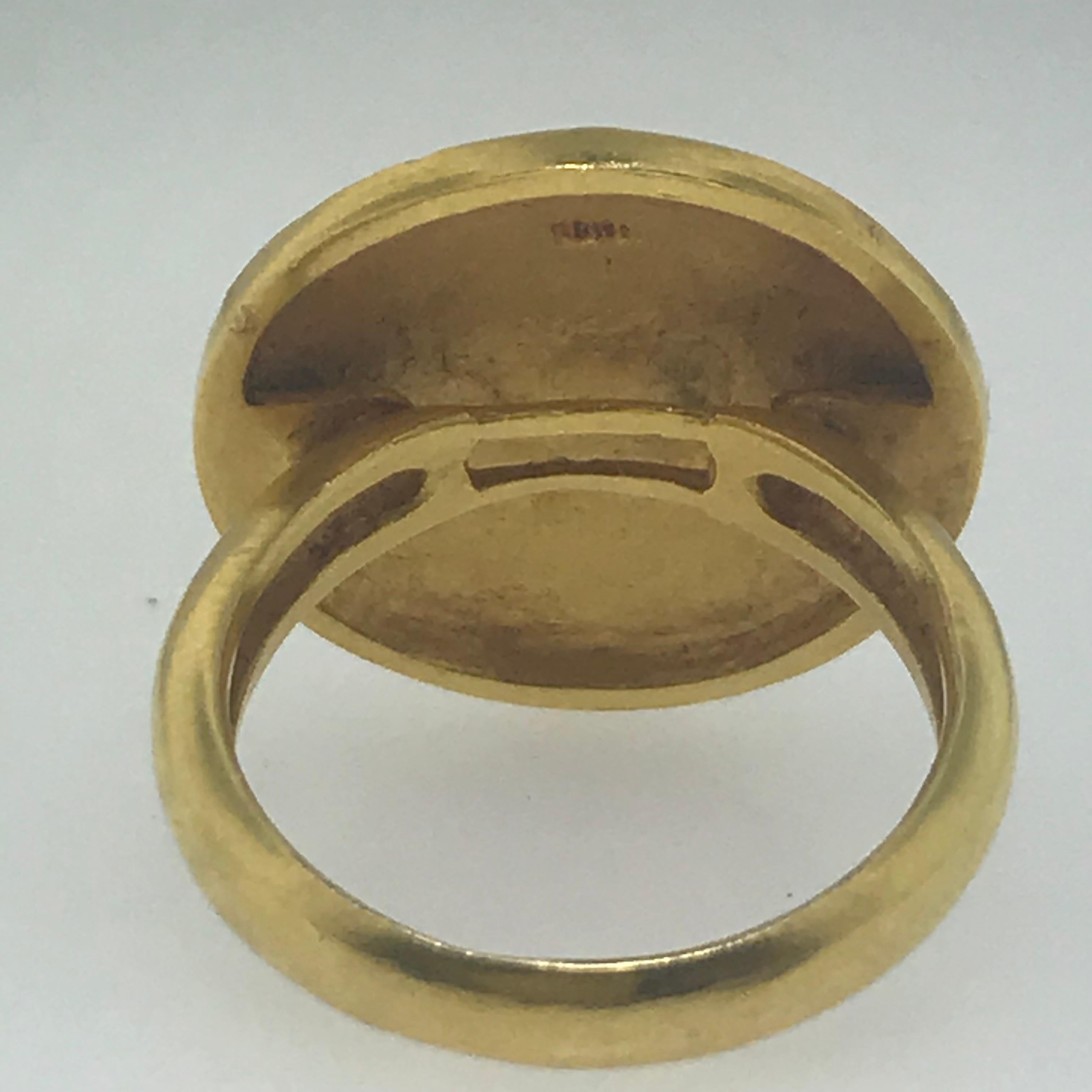22 Karat Yellow Gold Handmade Hammered Fashion Ring/ Cocktail Ring in Stock In New Condition In Austin, TX